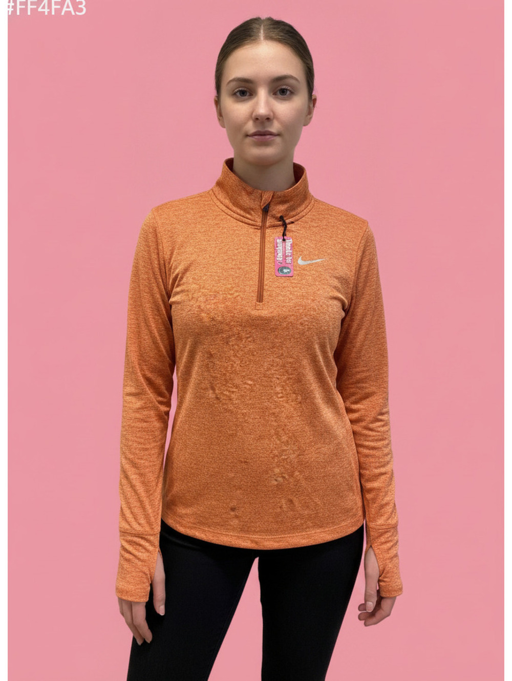 Nike Orange Long Sleeve 1/4 Zip Pullover